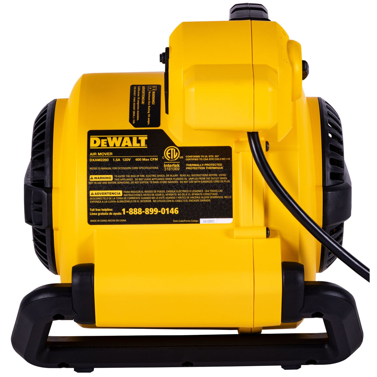 DEWALT DXAM2260 600 CFM Air Mover - product view