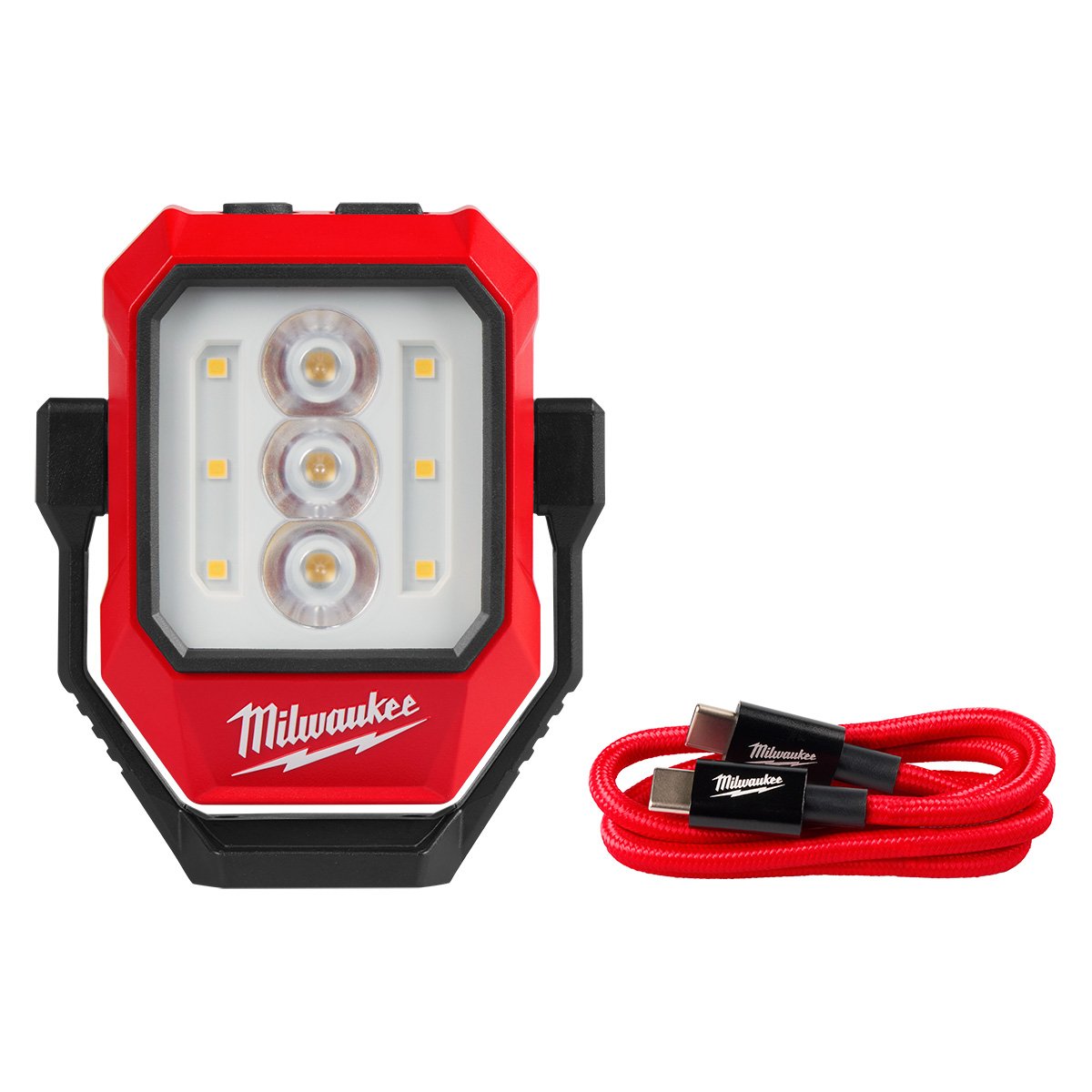 Milwaukee 2015R Rechargeable Pivoting Task Light w/ Spot Mode - kit contents