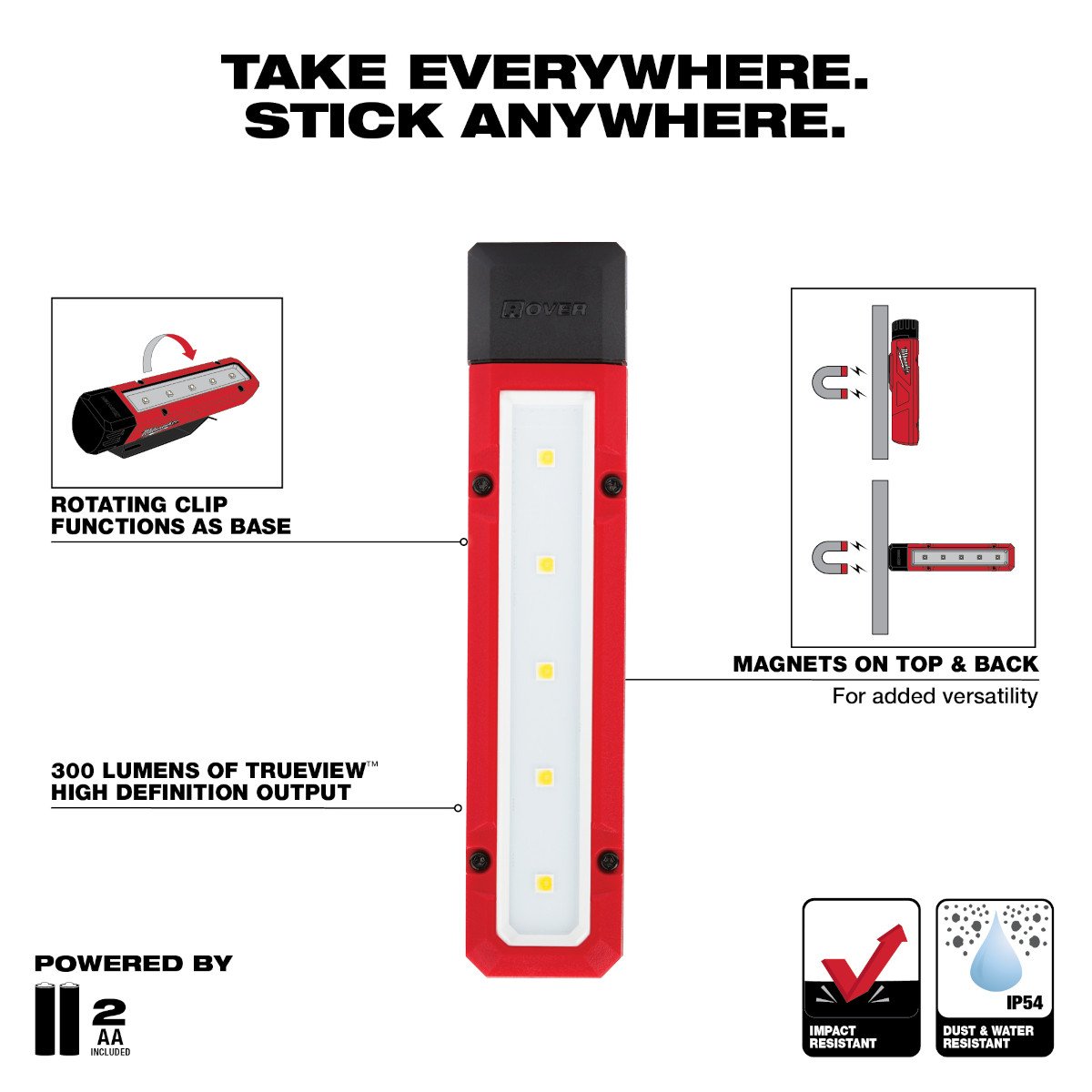 Milwaukee 2108 ROVER™ Magnetic Flood Light - feature callout