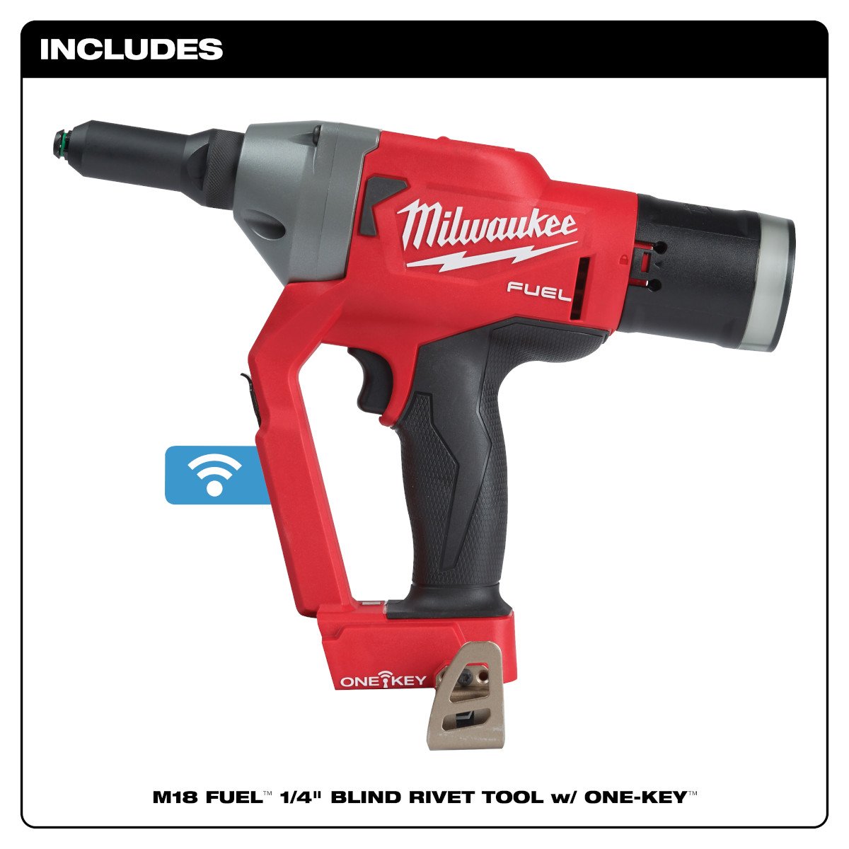 Milwaukee 2660-20 M18 FUEL™ 1/4" Blind Rivet Tool w/ ONE-KEY™ - feature callout