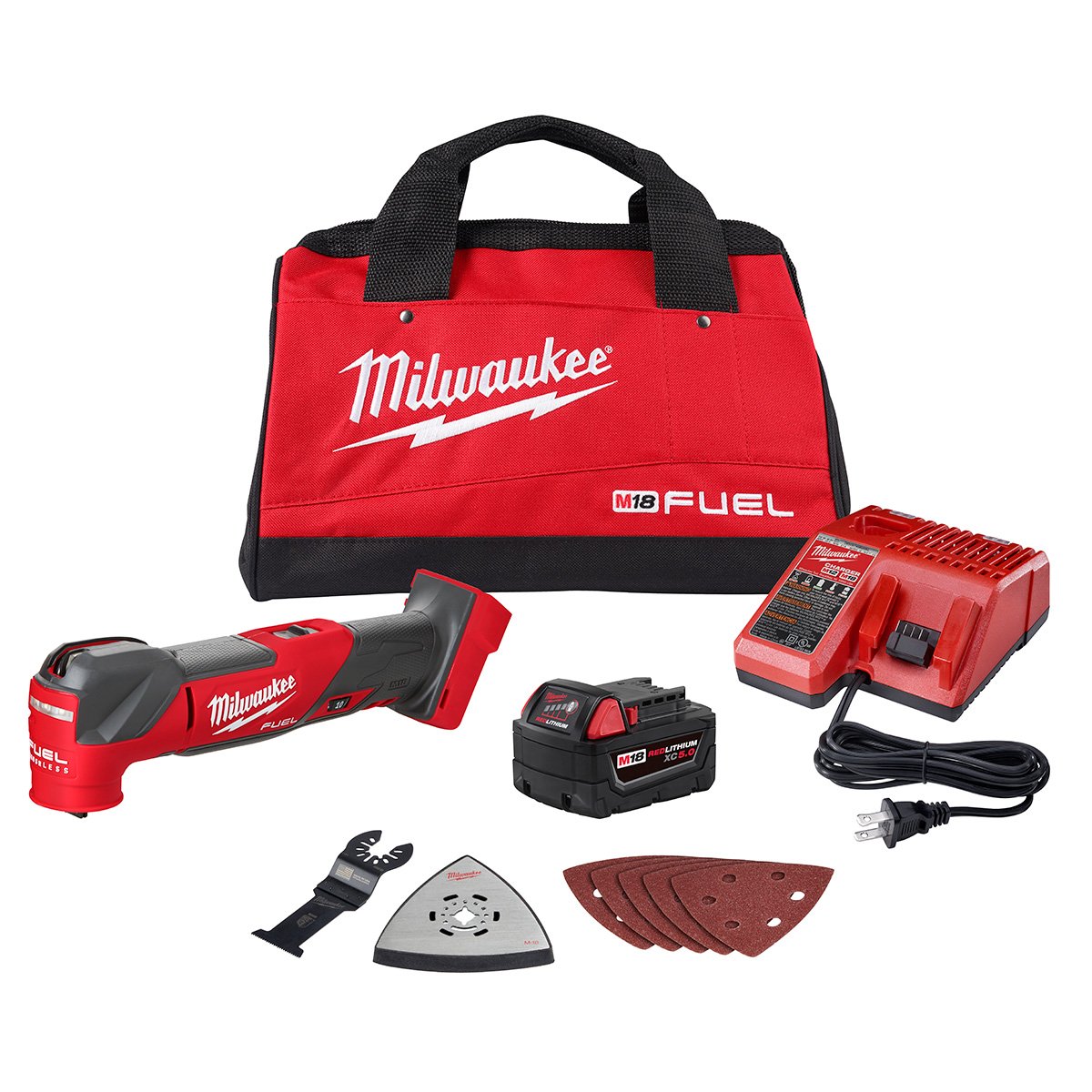 Milwaukee 2836-21 M18 FUEL™ Oscillating Multi-Tool Kit - kit contents
