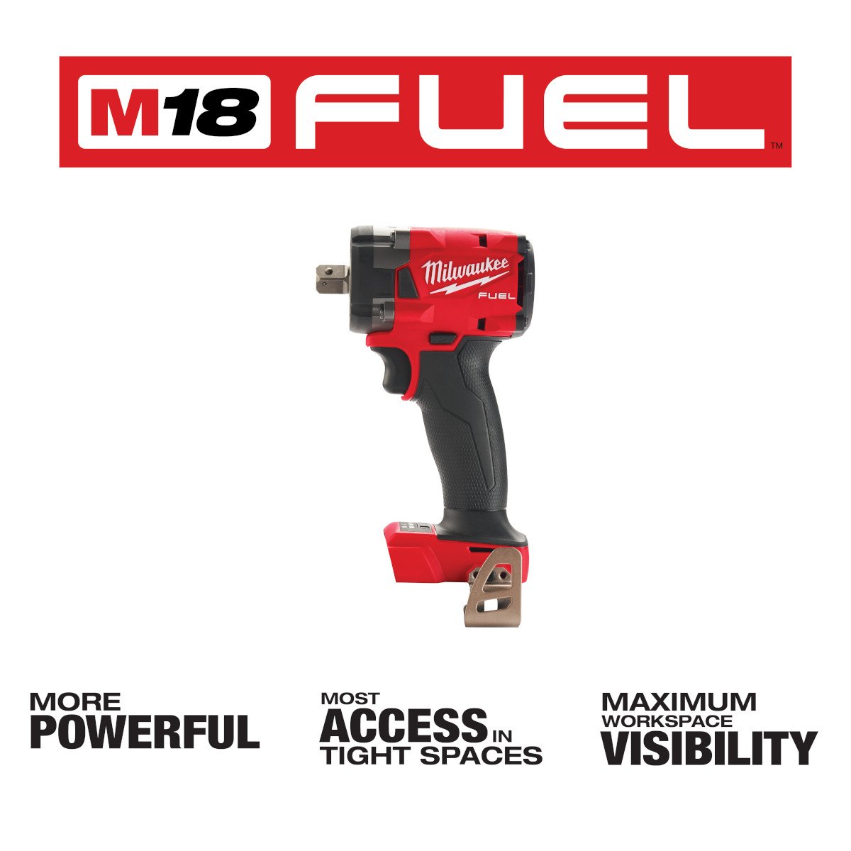Milwaukee 2855P-20 M18 FUEL™ 1/2 Compact Impact Wrench w/ Pin Detent - feature callout
