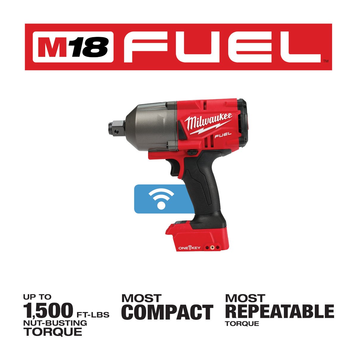 Milwaukee 2864-20 M18 FUEL™ w/ONE-KEY™ High Torque Impact Wrench 3/4 in. Friction Ring - feature callout