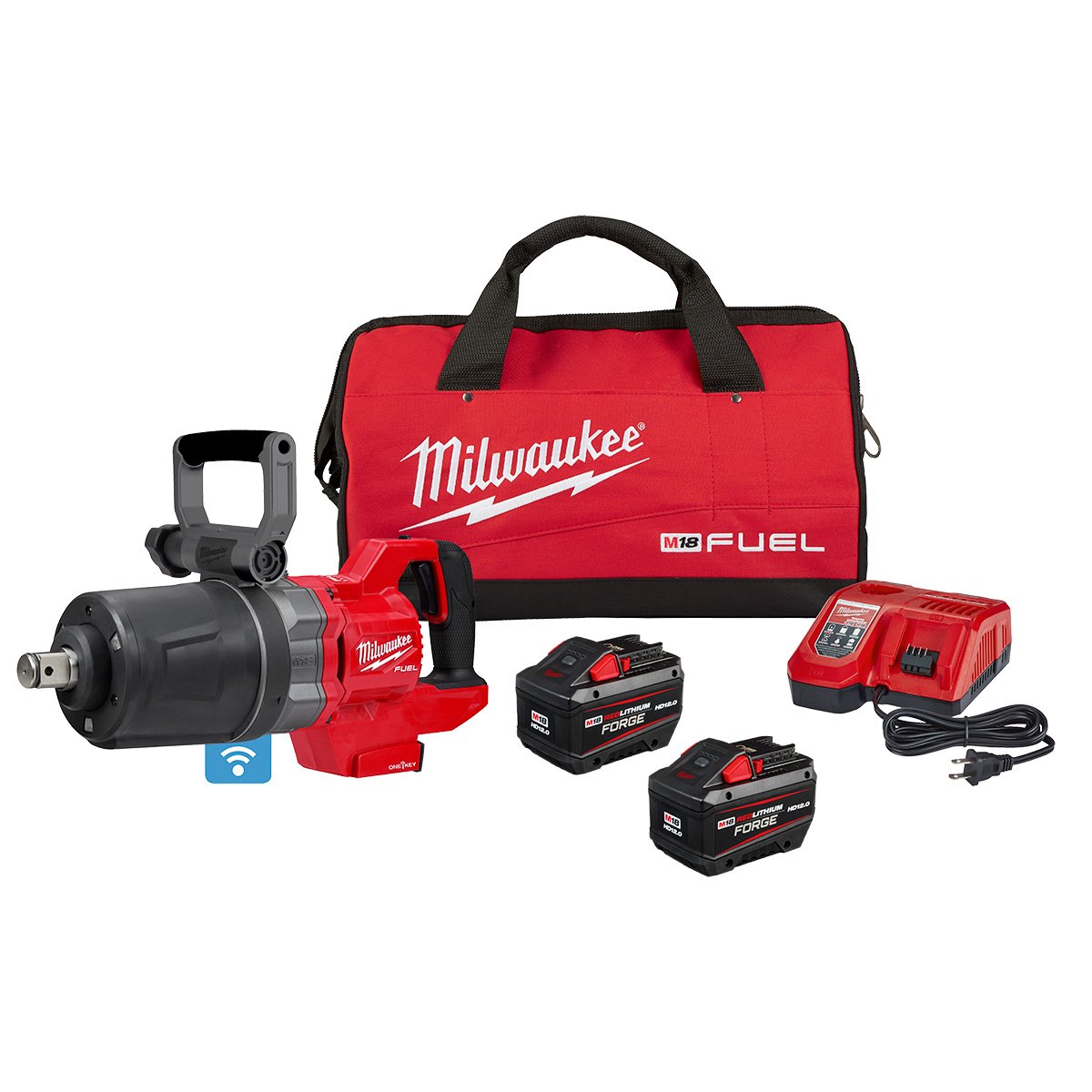 Milwaukee 2868-22HD M18 FUEL™ 1 in. D-Handle High Torque Impact Wrench w/ ONE-KEY™ Kit - kit contents