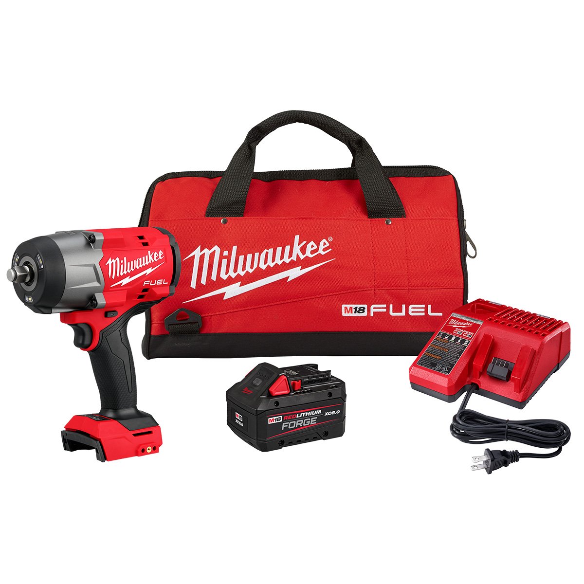 Milwaukee 2967-21F M18 FUEL™ 1/2" High Torque Impact wrench With Forge 6AH Battery - kit contents