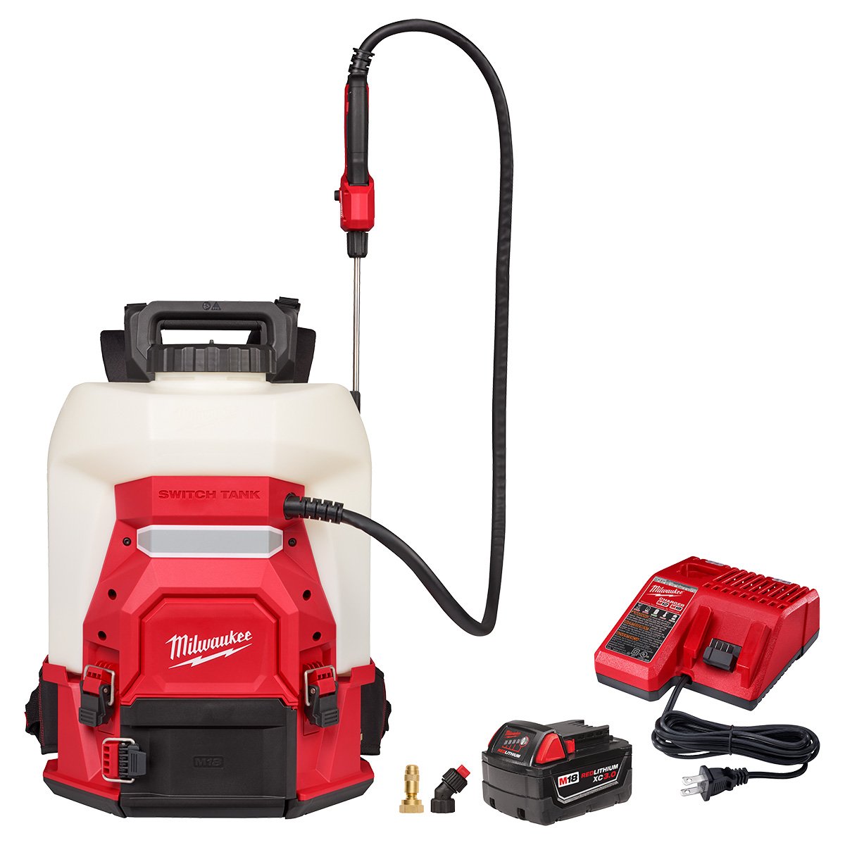 Milwaukee 3019-21PS M18™ 4-Gallon Backpack Sprayer w/ SWITCH TANK™ (Kit) - kit contents