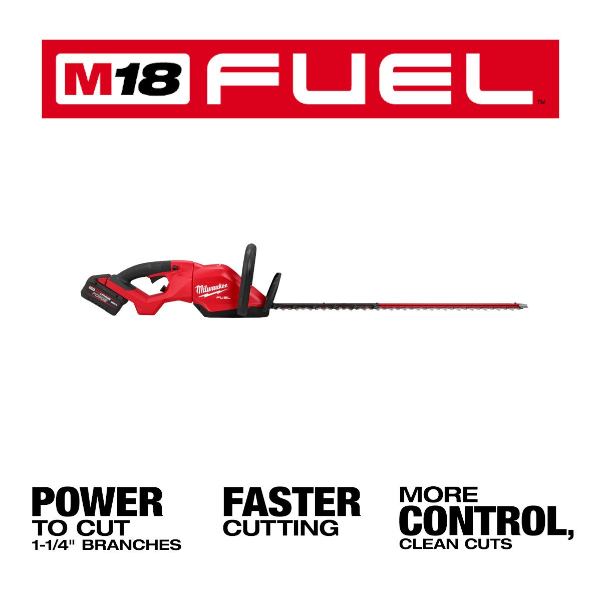 Milwaukee 3034-21 M18 FUEL™ 30" Hedge Trimmer Kit - feature callout