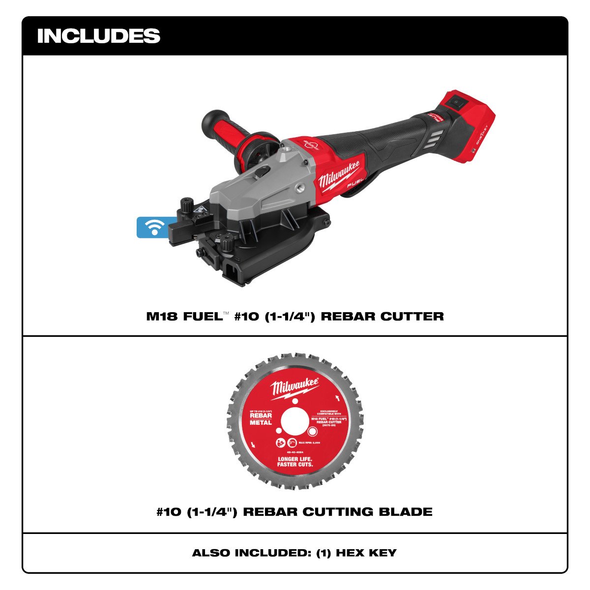Milwaukee 3675-20 M18 FUEL™ #10 (1-1/4") Rebar Cutter - feature callout