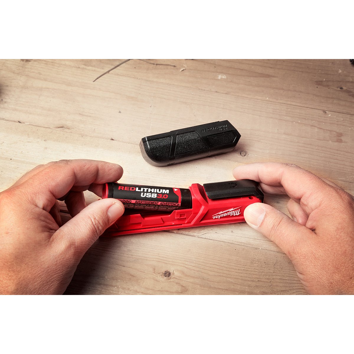 Milwaukee 48-11-2131 REDLITHIUM™ USB 3.0AH Battery - in use
