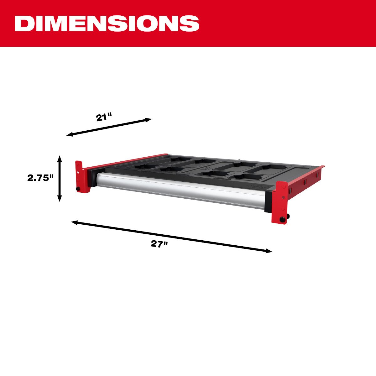 Milwaukee 48-21-8040 PACKOUT™ Rack Drawer - feature callout