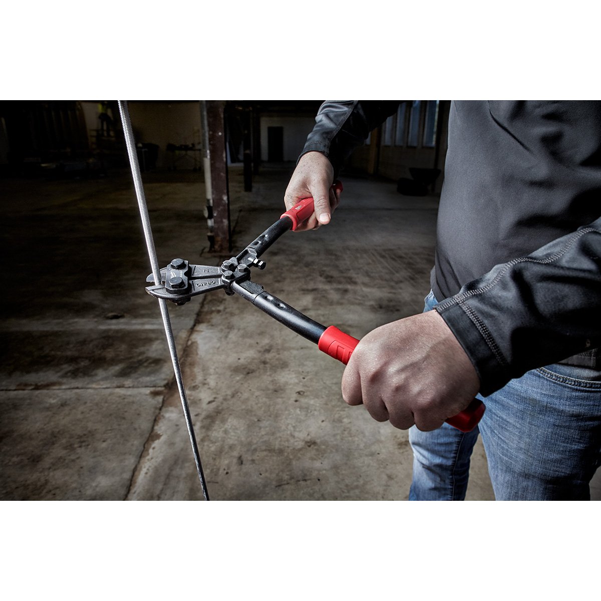 Milwaukee 48-22-4014 14" Bolt Cutter - in use
