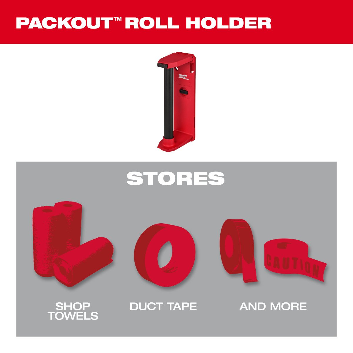 Milwaukee 48-22-8337 PACKOUT™ Roll Holder - feature callout