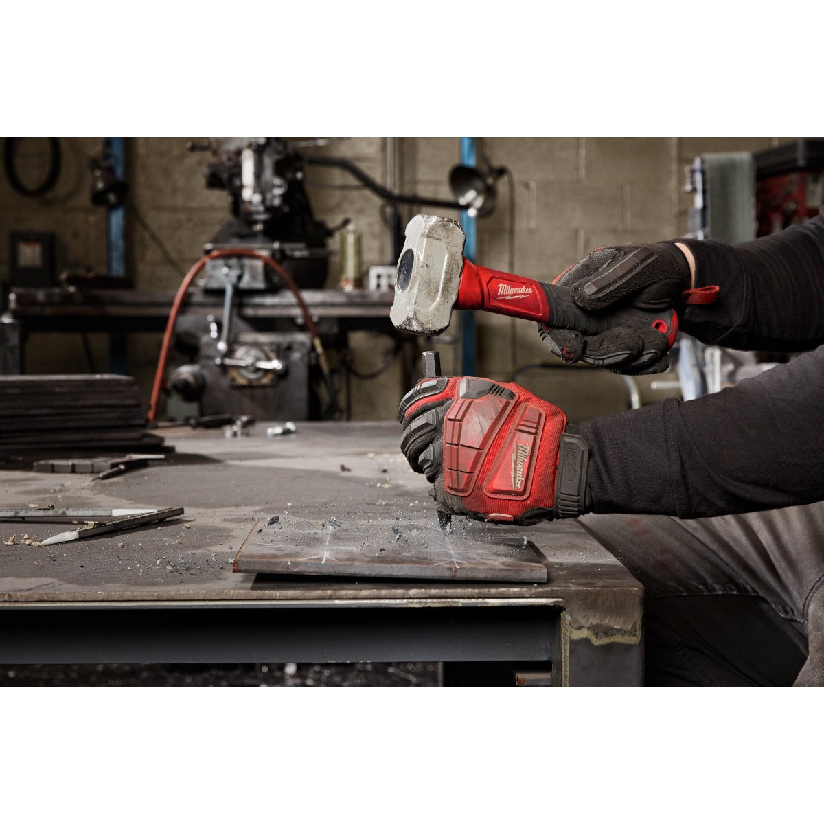 Milwaukee 48-22-9311 2lb Fiberglass Drilling Hammer - in use