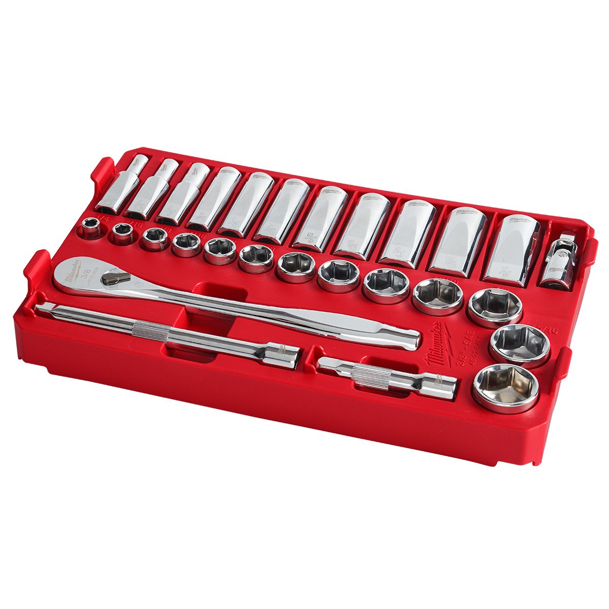 Milwaukee 48-22-9481 3/8" 28 Pc Ratchet & Socket Set with PACKOUT™ Organizer - product view