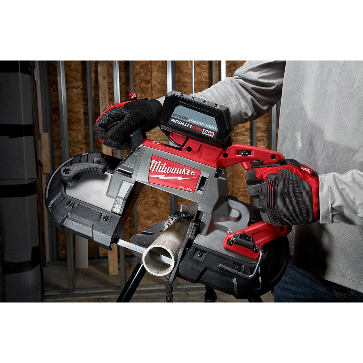 Milwaukee 48-39-0611 Extreme Thin Metal Band Saw Blades 3PK Deep Cut - in use