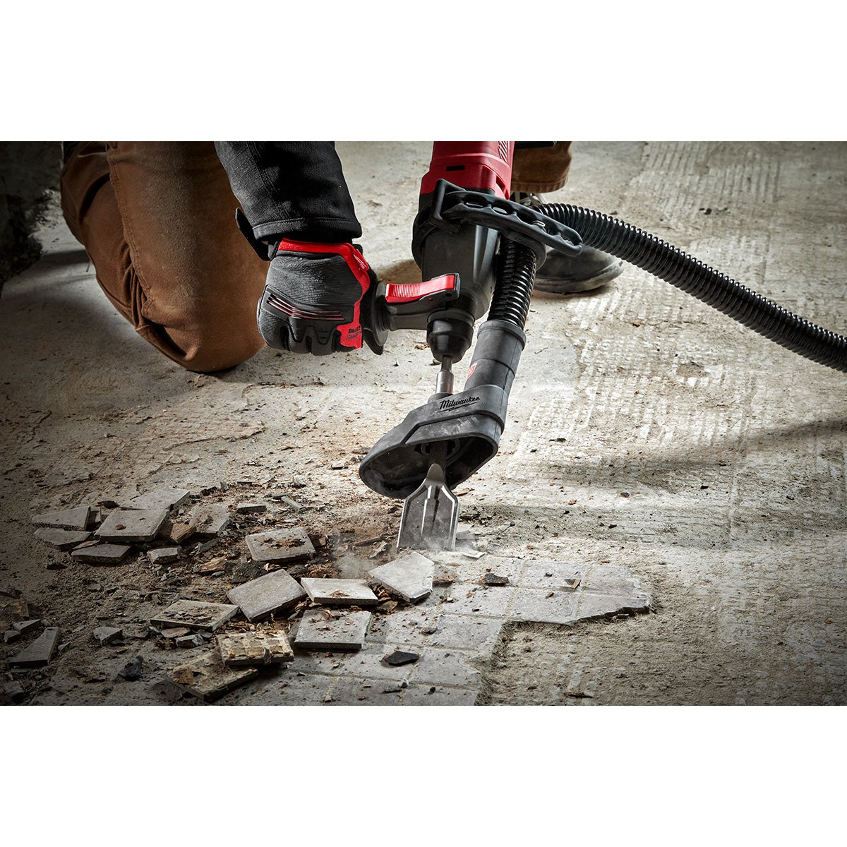 Milwaukee 48-62-6030 SDS PLUS SLEDGE™ 1-7/8" Tile Chisel - in use