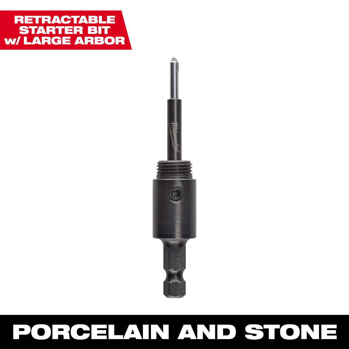 Milwaukee 49-56-7135 Retractable Starter Bit with Large Arbor - feature callout
