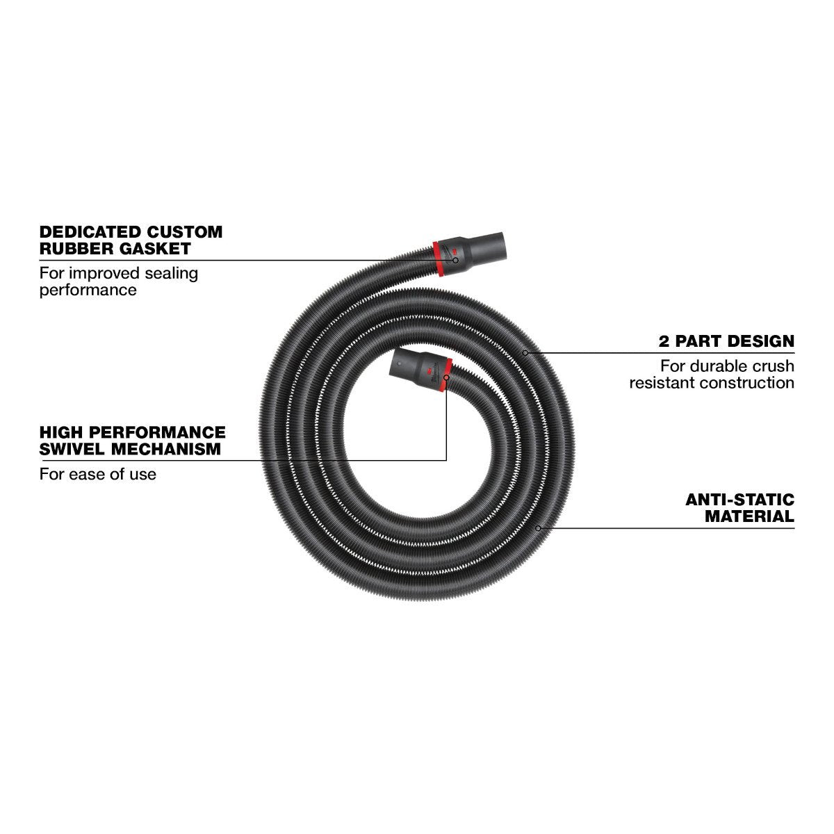 Milwaukee 49-90-2004 2-1/2" X 16' Flexible Hose - feature callout