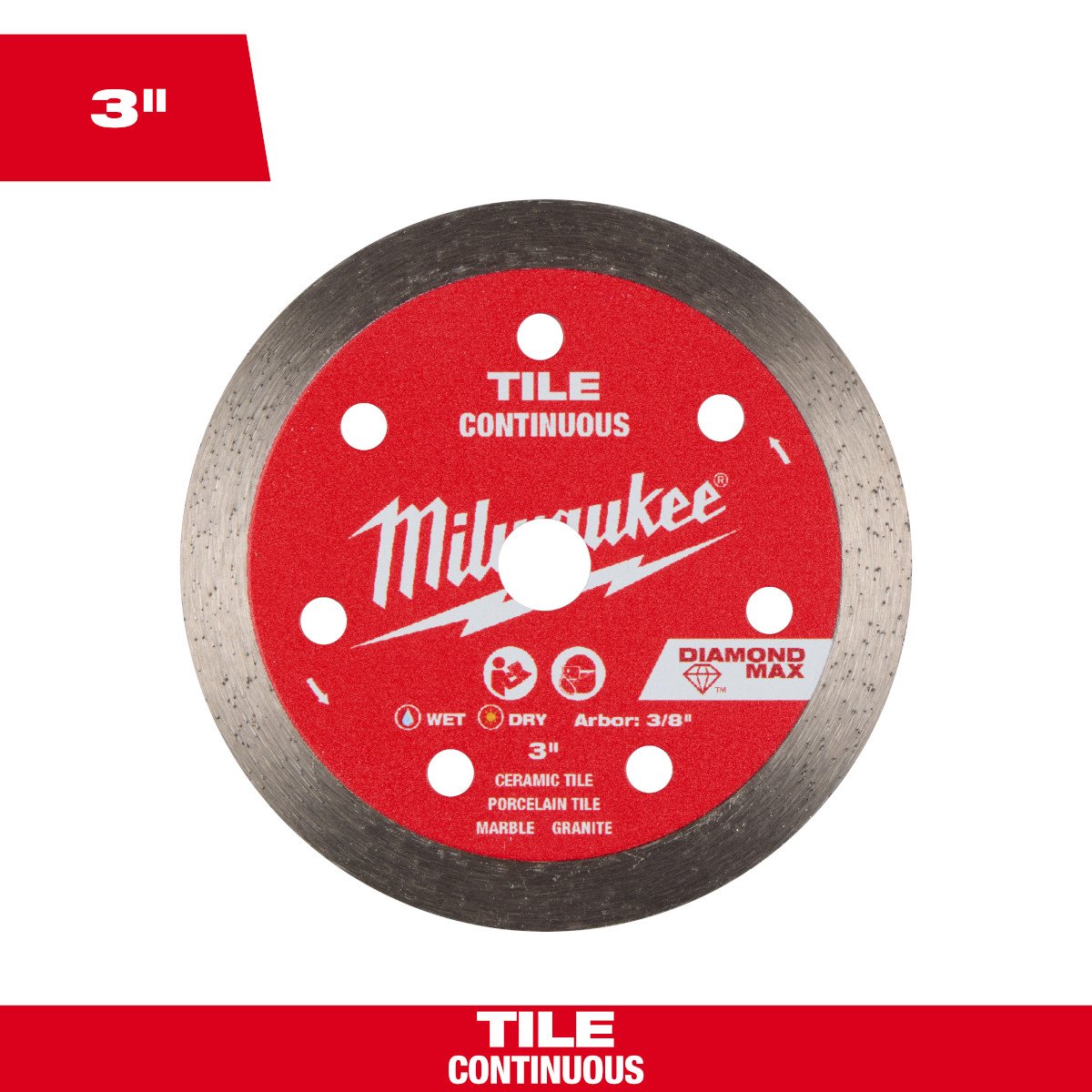 Milwaukee 49-94-3010 3 in. Diamond Tile Blade - feature callout