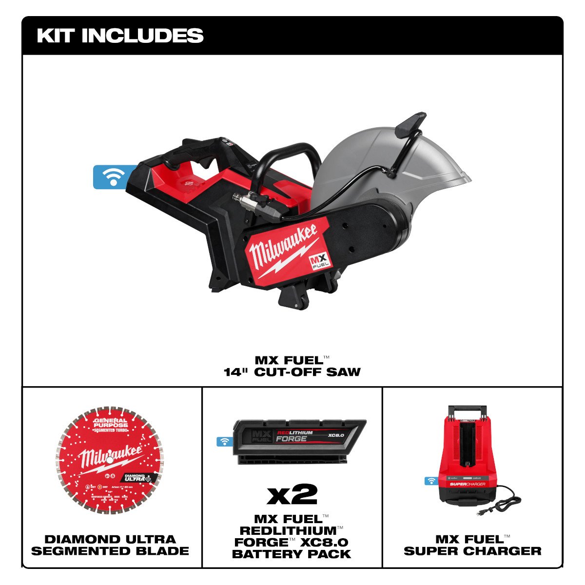 Milwaukee MXF315-2XC MX FUEL™ 14" Cut-Off Saw w/ RAPIDSTOP™ Brake Kit - feature callout