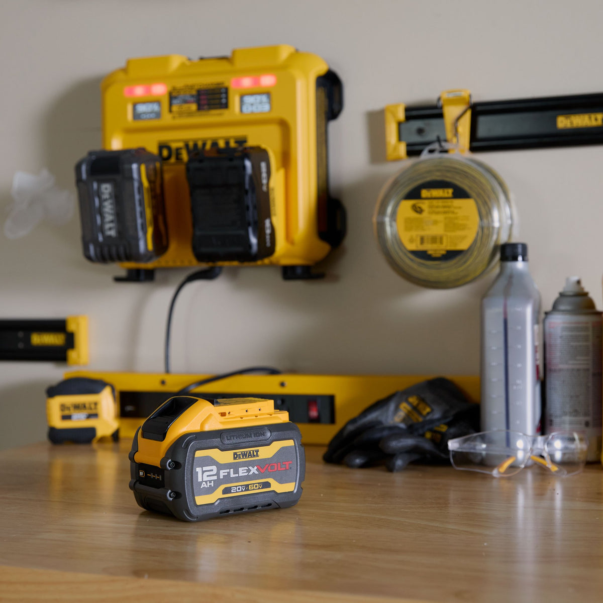 DEWALT DCB6112 20V/60V MAX FLEXVOLT 12Ah Tabless Lithium-Ion Battery - in use