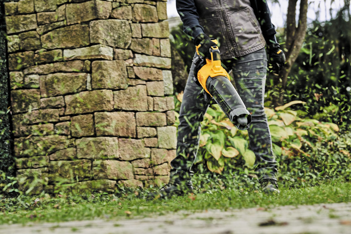 DEWALT DCBL722B 20V MAX* Lithium Ion XR Brushless Handheld Blower (Tool Only) - in use
