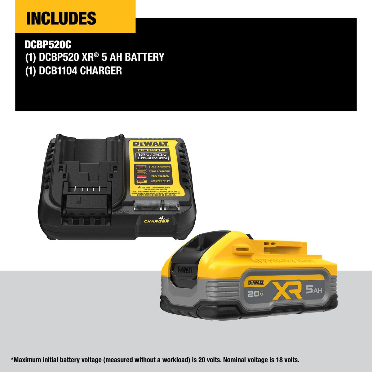 DEWALT DCBP520C POWERSTACK™ 20V MAX* 5Ah Battery Kit - feature callout