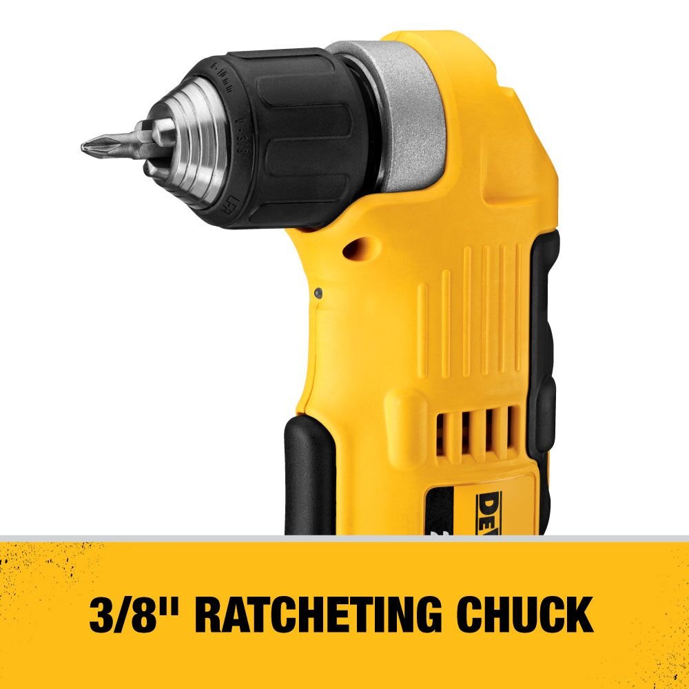 DEWALT DCD740B 20V MAX* Lithium Ion 3/8 in. Right Angle Drill/Driver (Tool Only) - feature callout