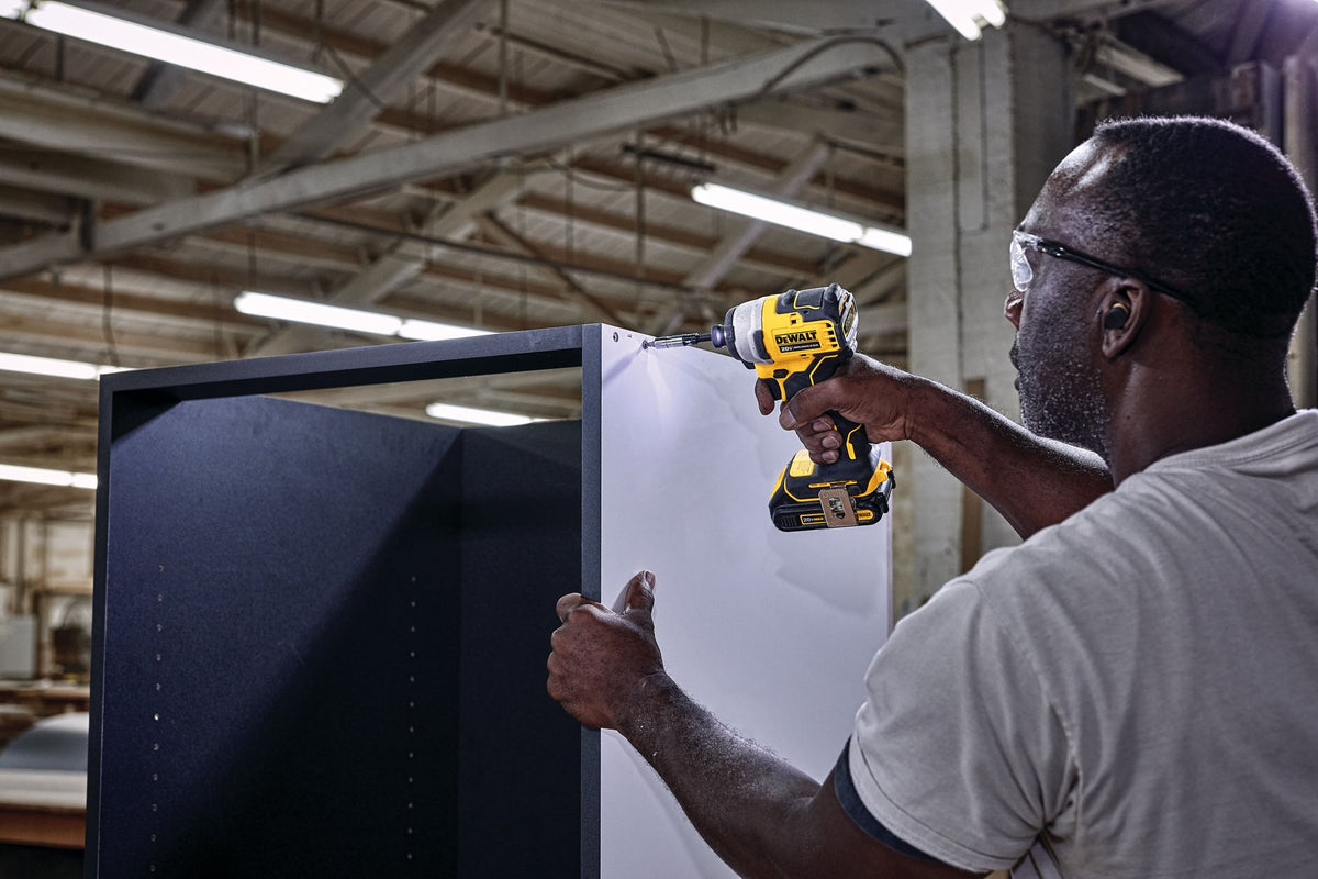 DEWALT DCF809B 20V MAX* ATOMIC Cordless Brushless 1/4 in Impact Driver Drill - in use