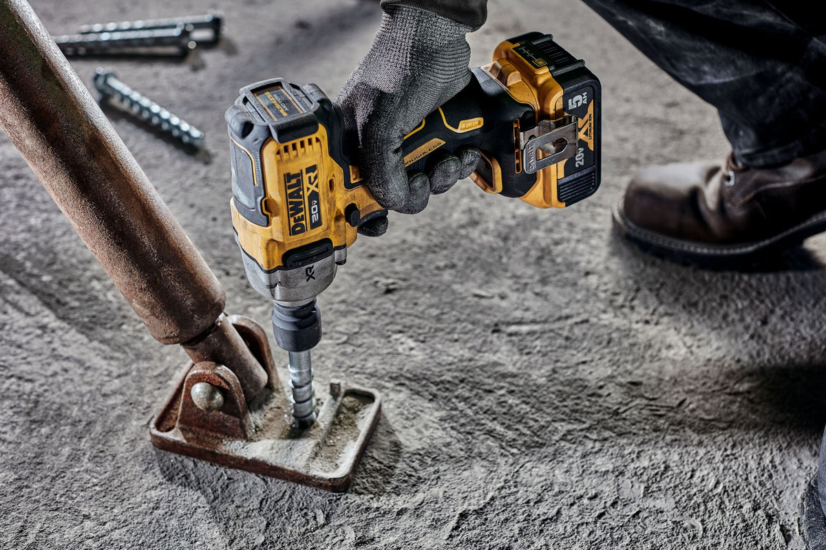DEWALT DCF891B 20V MAX* XR® 1/2 in. Mid-Range Impact Wrench with Hog Ring Anvil (Tool Only) - in use