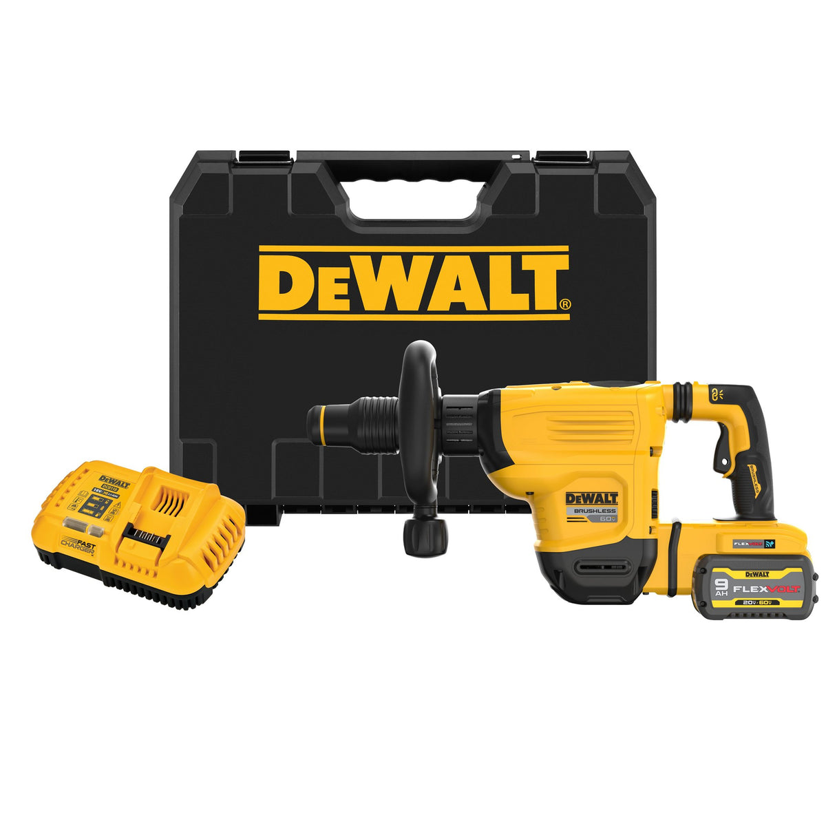 DEWALT DCH832X1 60V 16Lbs SDS Max Chipping Hammer - kit contents