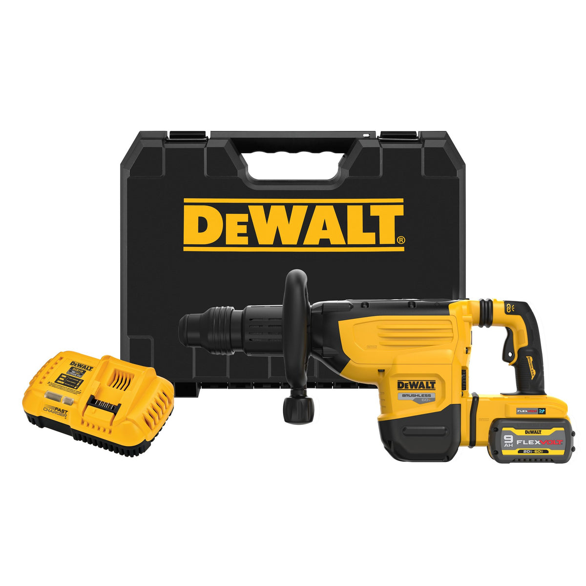 DEWALT DCH892X1 Flexvolt - DCH892X1 - 60V MAX* 22 lb Cordless SDS MAX Chipping Hammer Kit - kit contents