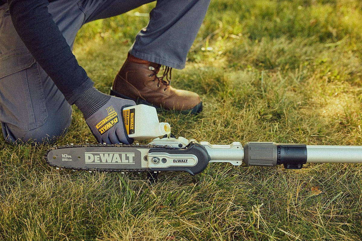 DEWALT DCPS671X1 60V Cordess Pole Saw Kit, Telescoping - in use