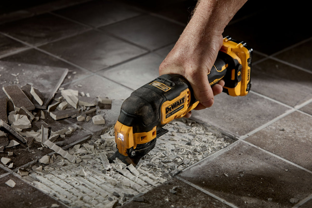 DEWALT DCS353B XTREME™ 12V MAX* Brushless Cordless Oscillating Tool (Tool Only) - in use