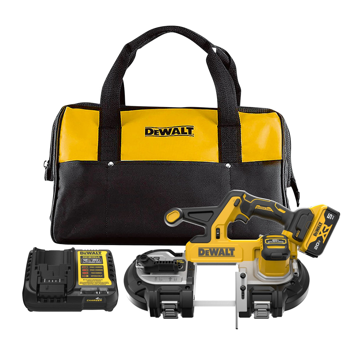 DEWALT DCS378P1 20V 3-1/4In. Band Saw Kit - kit contents