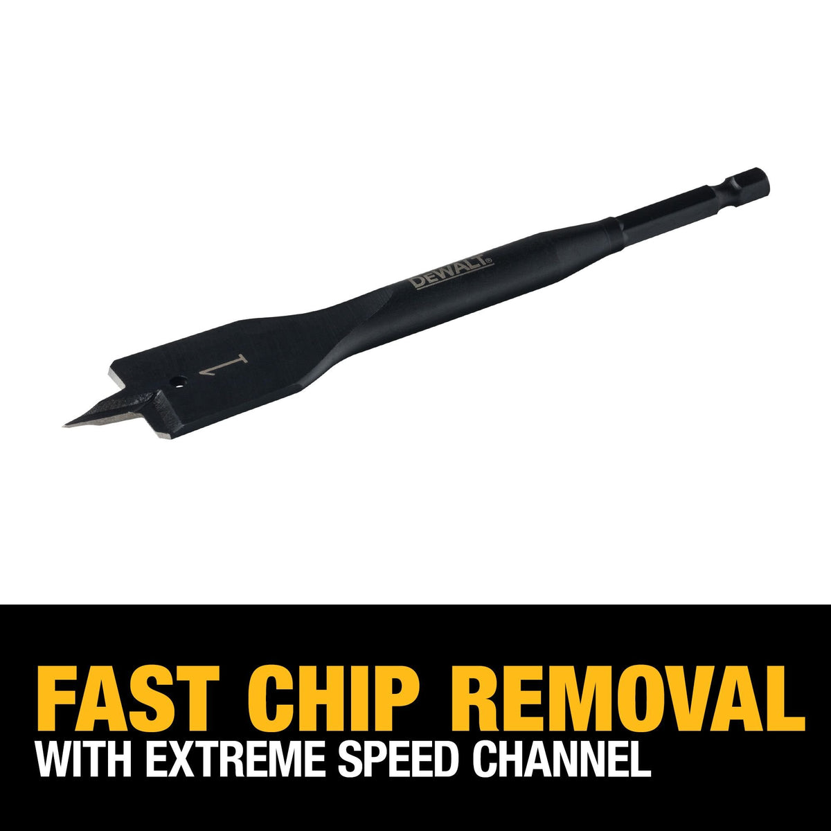 DEWALT DW1582 Drill Bit, Spade, 1 Inch X 6 Inch - feature callout
