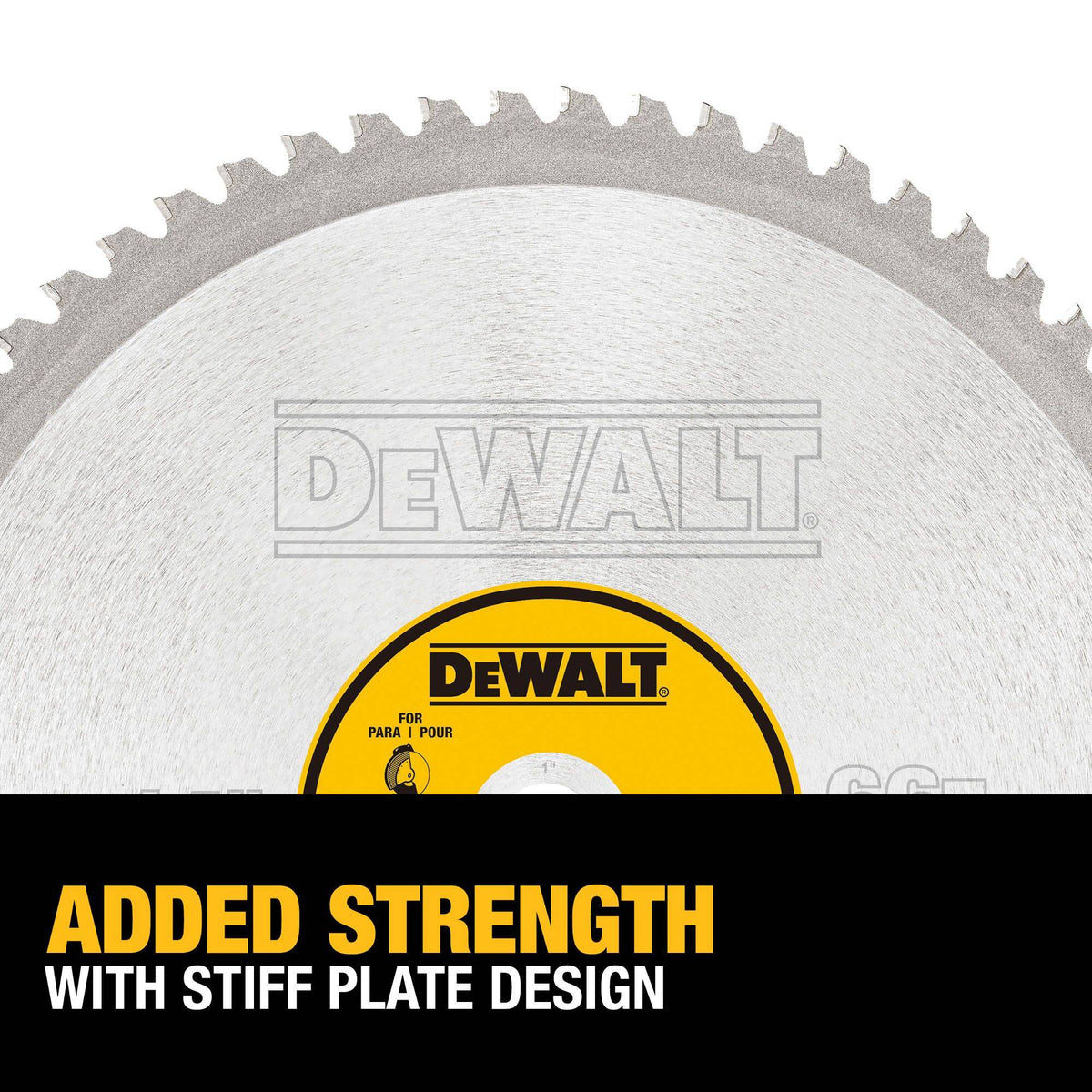 DEWALT DWA7747 14-Inch Metal Cutting Blade, Ferrous Metal Cutting, 66-Tooth - feature callout