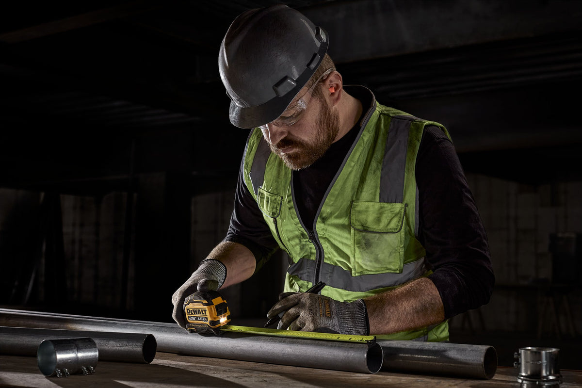 DEWALT DWHT35625S TOUGHSERIES 25 FT Lighted Tape Measure - in use
