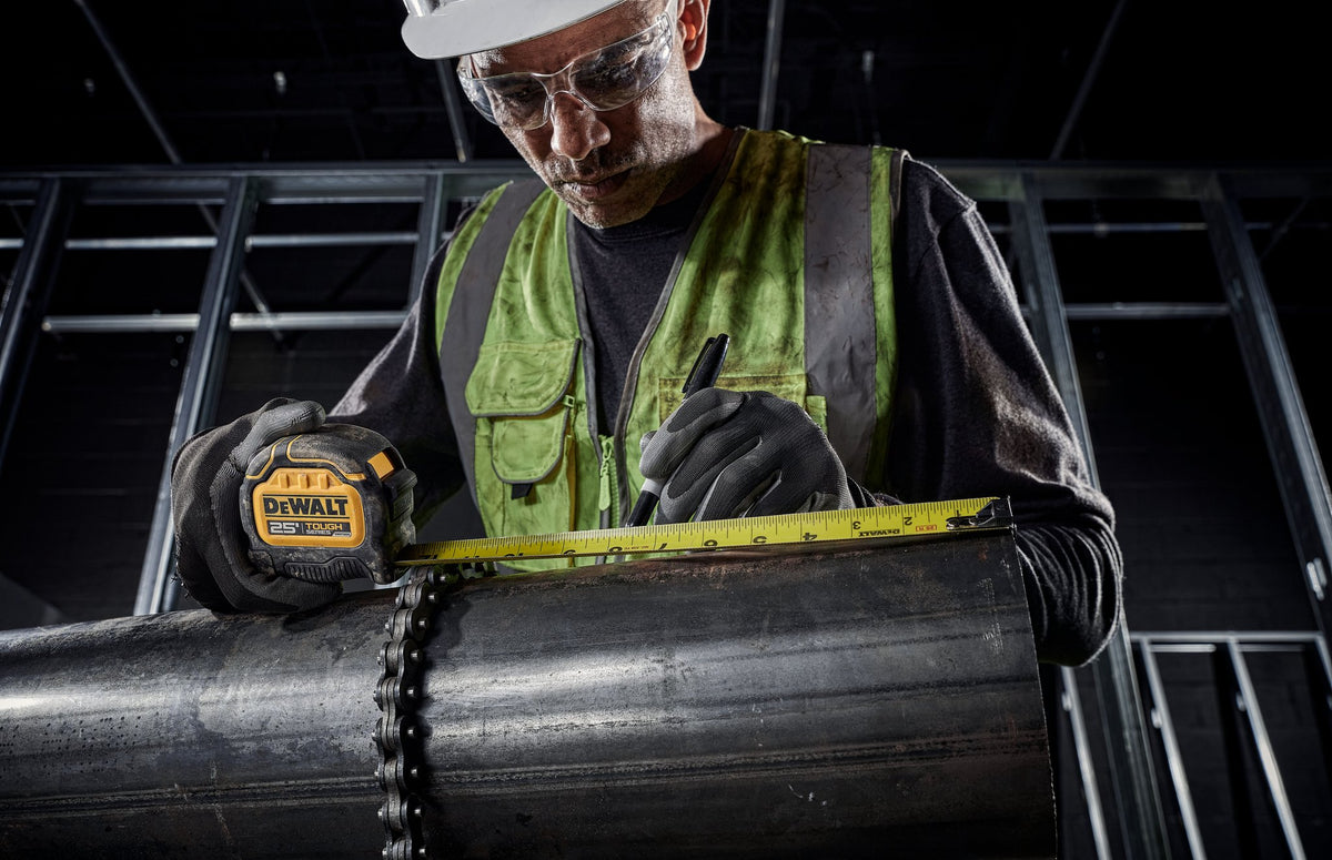 DEWALT DWHT36925S Toughseries 25 Ft. Tape Measure - in use
