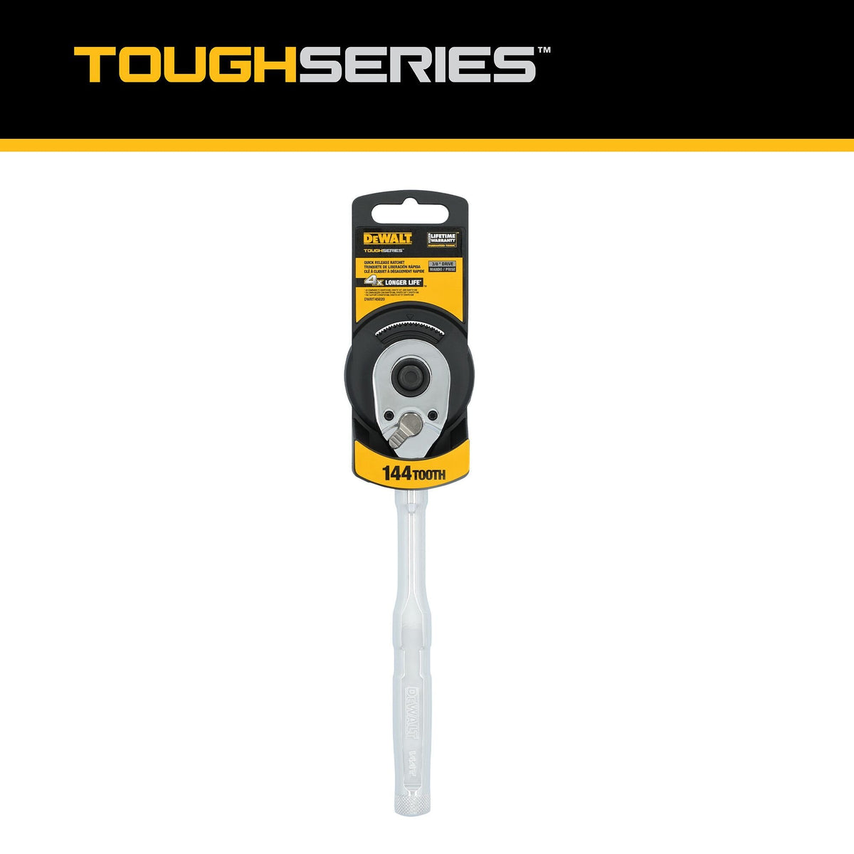 DEWALT DWMT45020 144T 3/8In Qr Ratchet - feature callout
