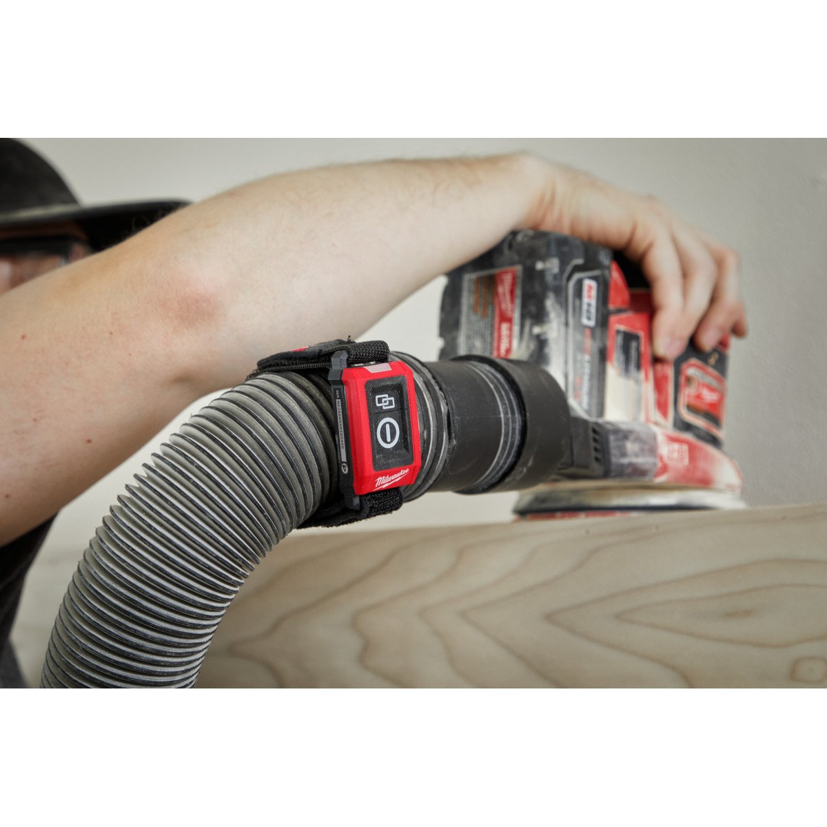 Milwaukee 0950-20 Wireless Dust Control Adapter & Remote Kit - in use