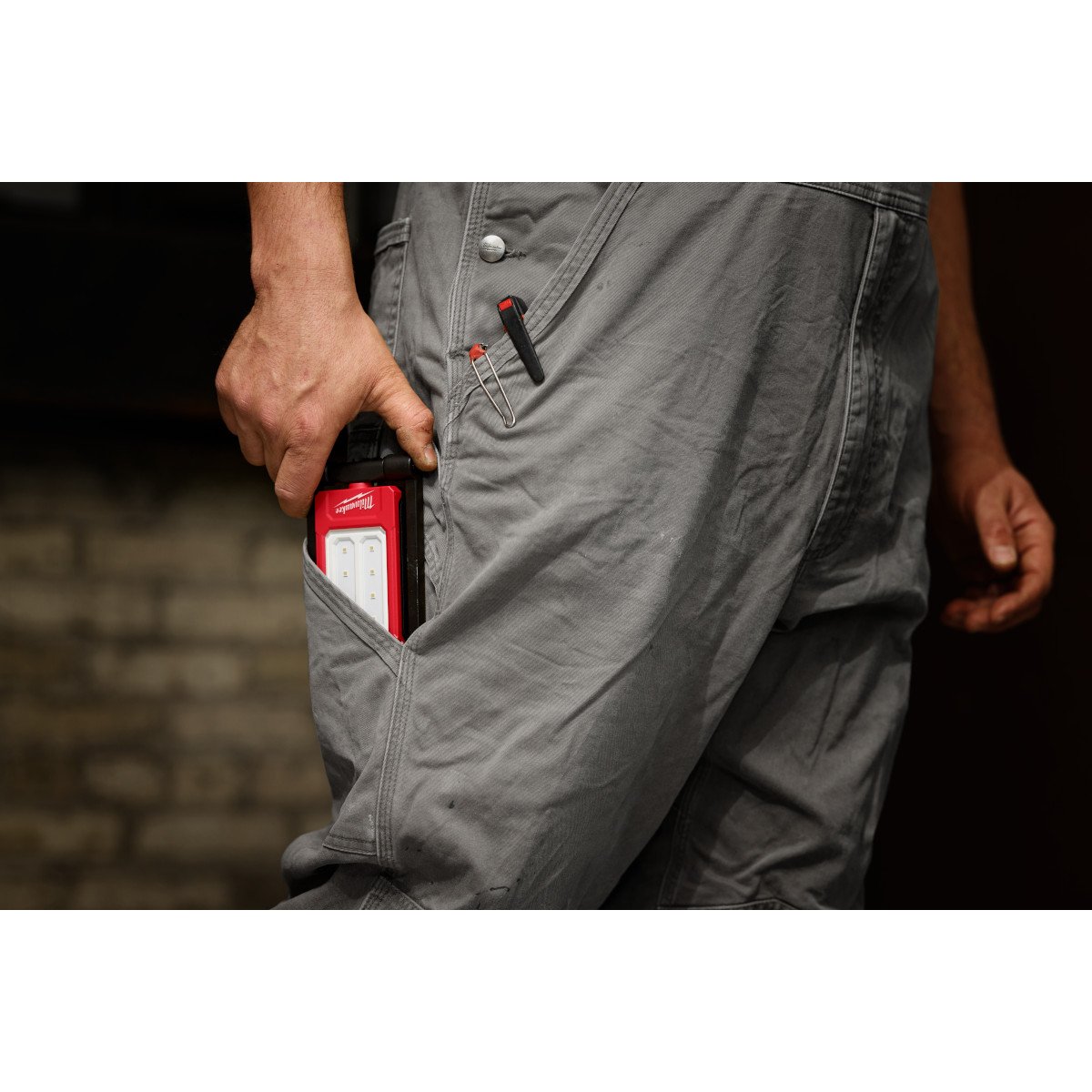 Milwaukee 2013R Rechargeable Low-Profile Magnetic Task Light - in use