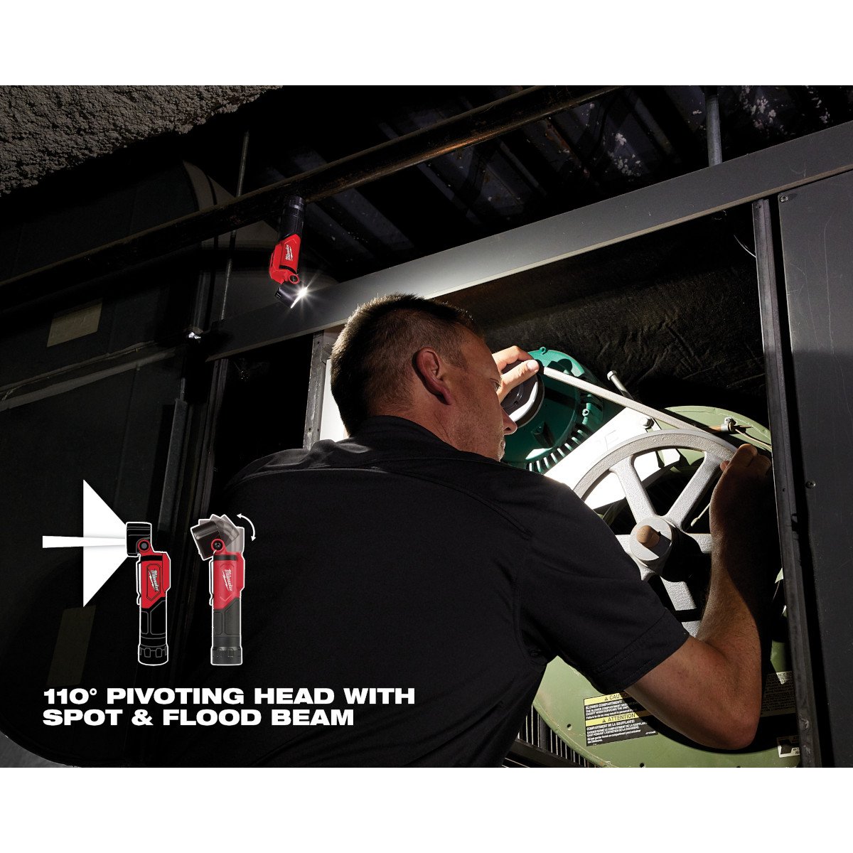 Milwaukee 2113-21 REDLITHIUM™ USB Pivoting Flashlight - feature callout