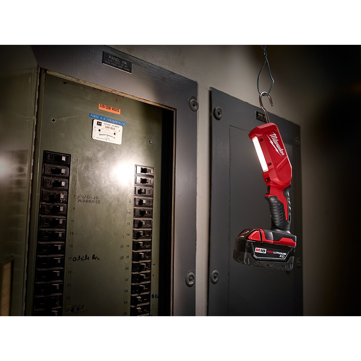 Milwaukee 2352-20 M18 LED Stick Light - in use