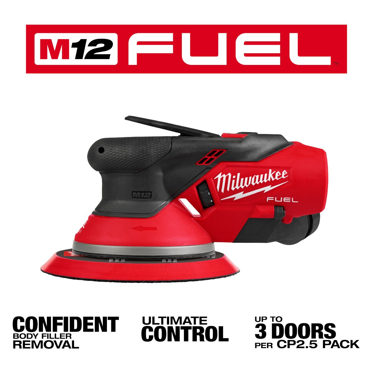 Milwaukee 2585-20 M12 FUEL™ 6" Random Orbital Sander (3/16") - feature callout
