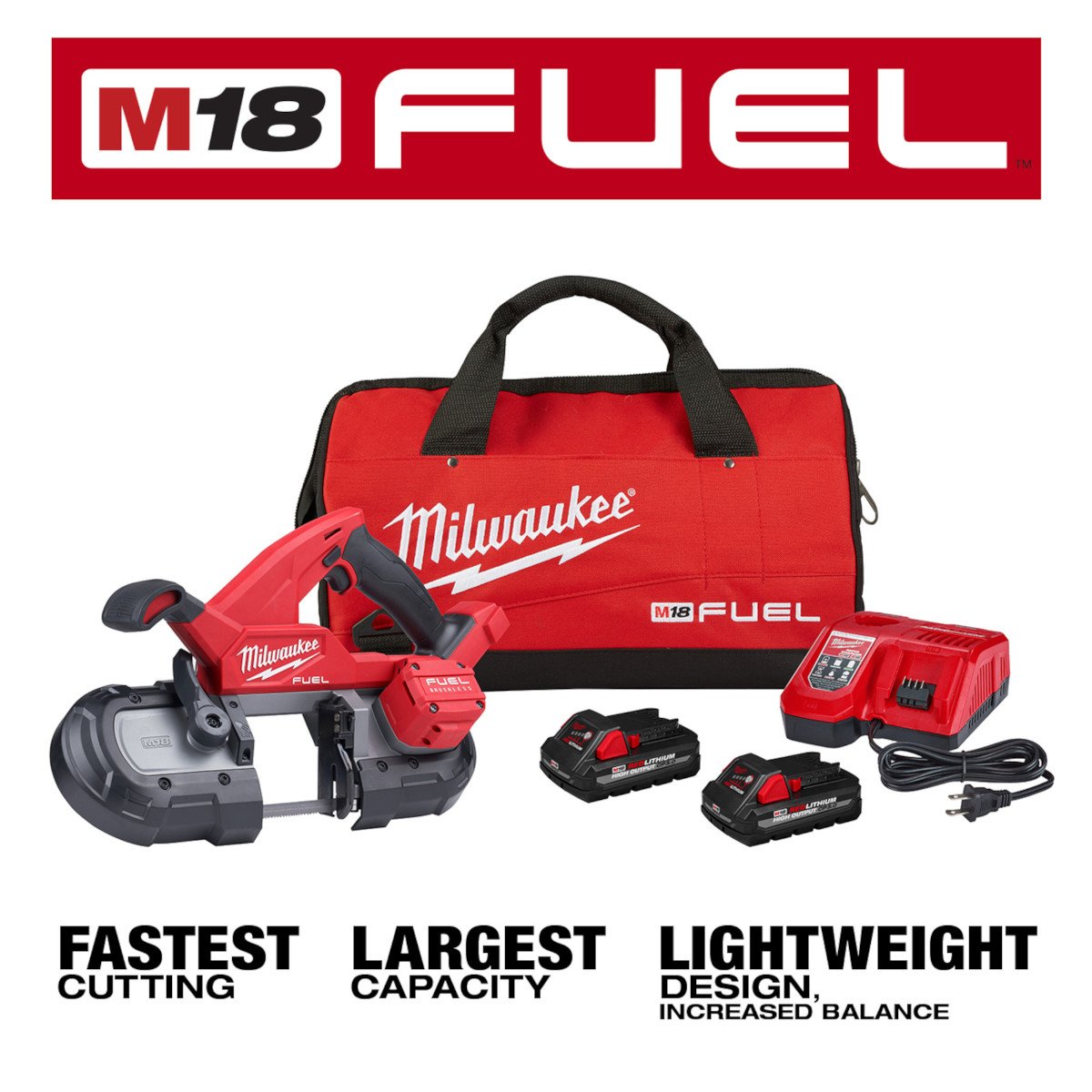Milwaukee 2829-22 M18 FUEL™ Compact Band Saw Kit - feature callout