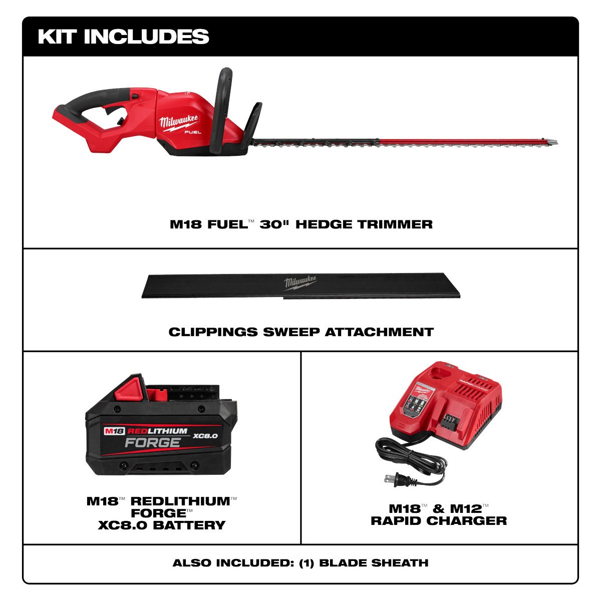 Milwaukee 3034-21 M18 FUEL™ 30" Hedge Trimmer Kit - feature callout