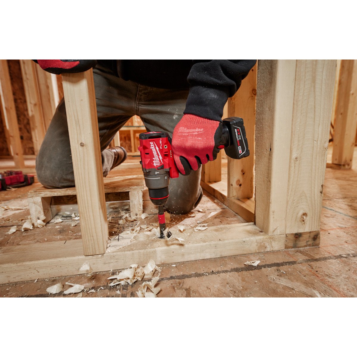 Milwaukee 3404-22 M12 FUEL™ 1/2" Hammer Drill/Driver Kit - in use