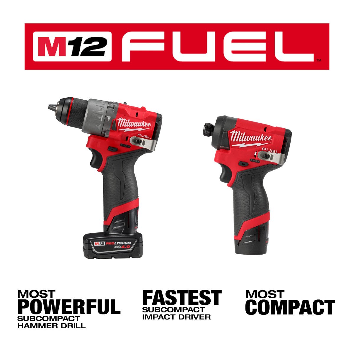 Milwaukee 3497-22 M12 FUEL™ 2-Tool Combo Kit - feature callout