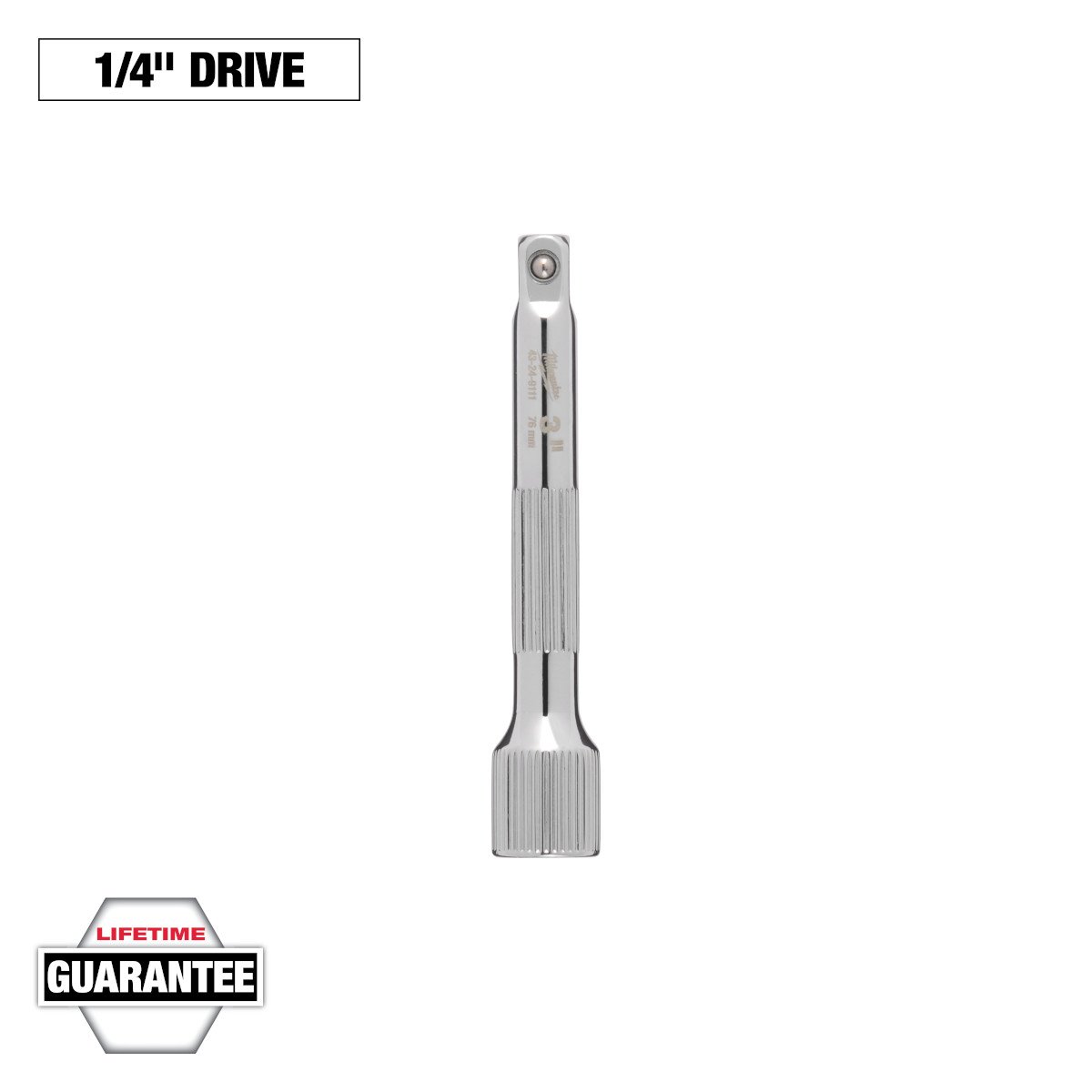 Milwaukee 43-24-9111 1/4" Drive 3" Mechanics Socket Extension - feature callout